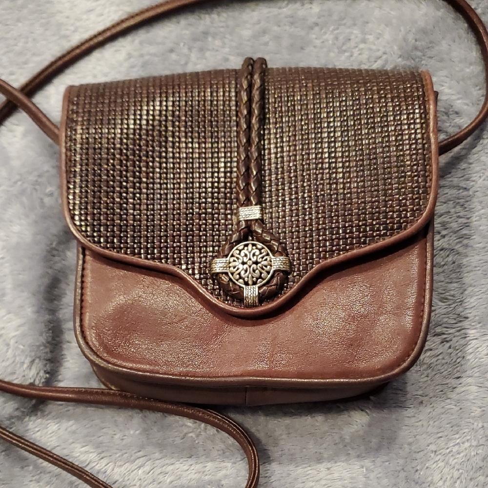 Brighton Chocolate Woven Crossbody Bag